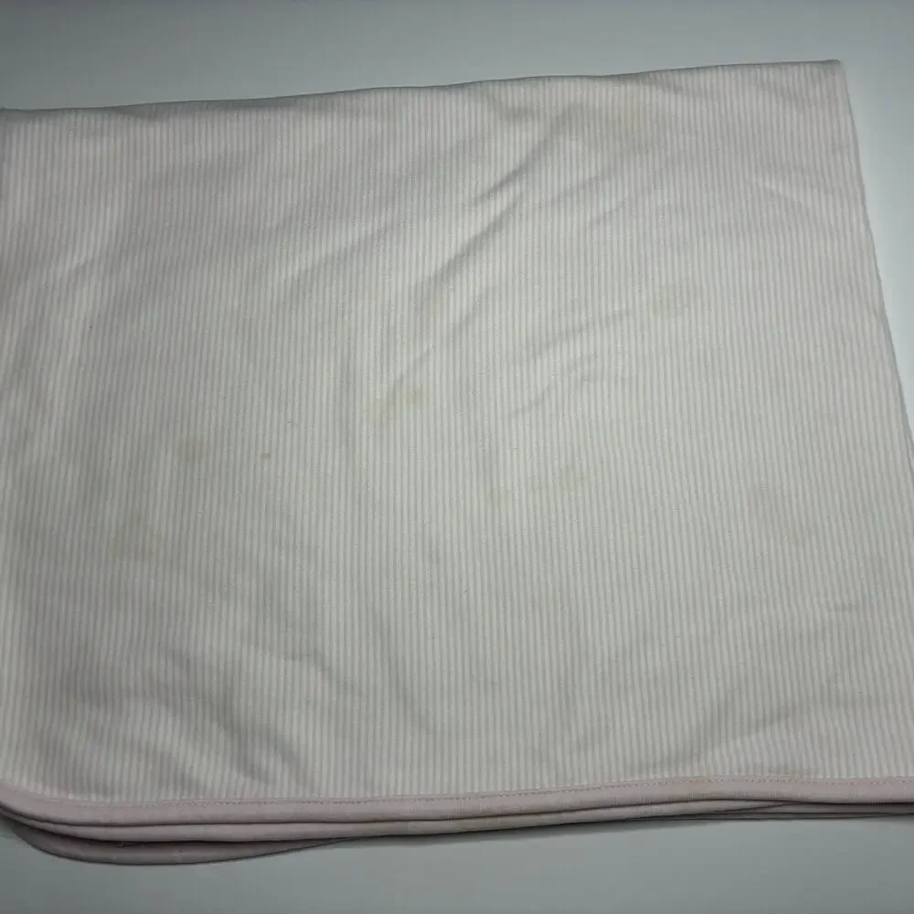 Vintage 2003 Gymboree Posh Poodle Baby Blanket Pink White Striped - STAINS READ